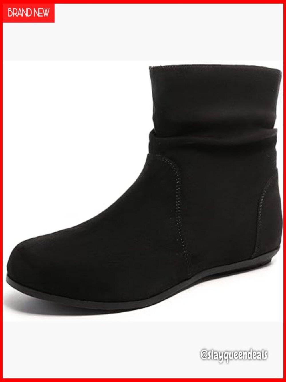 Wide Width Ankle Boots with Side Zipper Low Heel Memory Foam